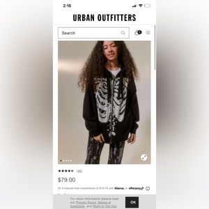 Urban outfitters skeleton hoodie